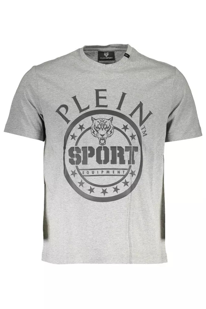 T-shirt ras du cou en coton gris Plein Sport Athletic