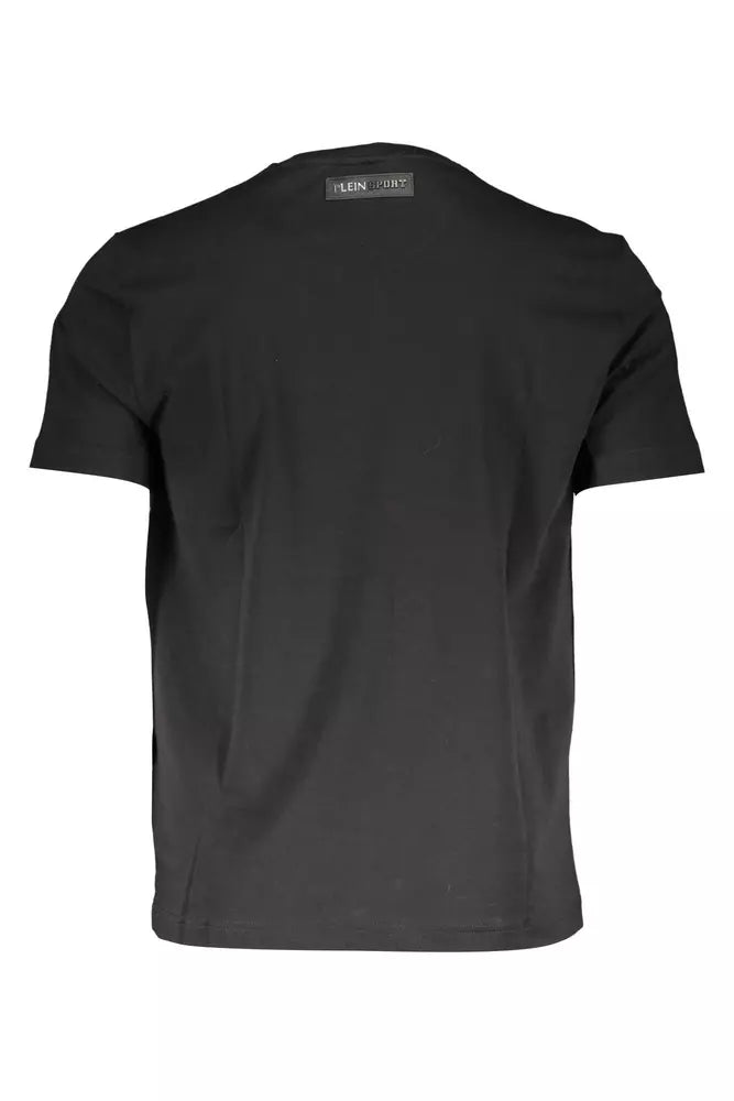 T-shirt ras du cou en coton noir élégant Plein Sport avec logo imprimé