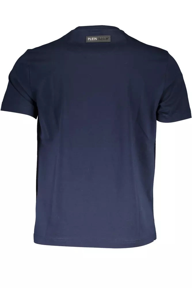 Camiseta con cuello redondo y estampado del logotipo de Plein Sport en azul intenso