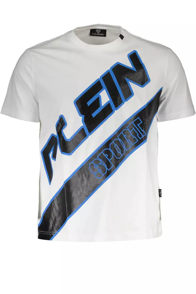 Plein Sport Sleek White Crew Neck Designer Tee