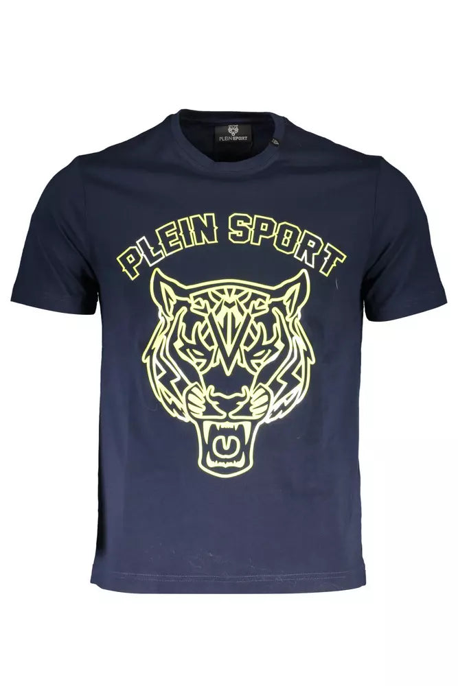 T-shirt ras du cou imprimé bleu vif Plein Sport