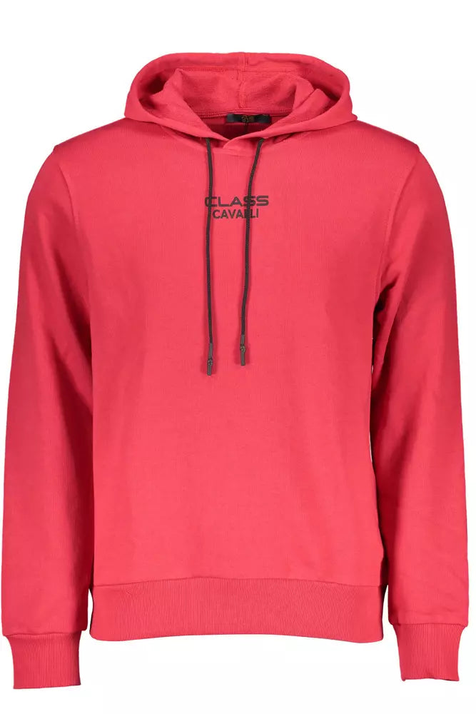 Sudadera elegante con capucha y logotipo de Cavalli Class en color rosa