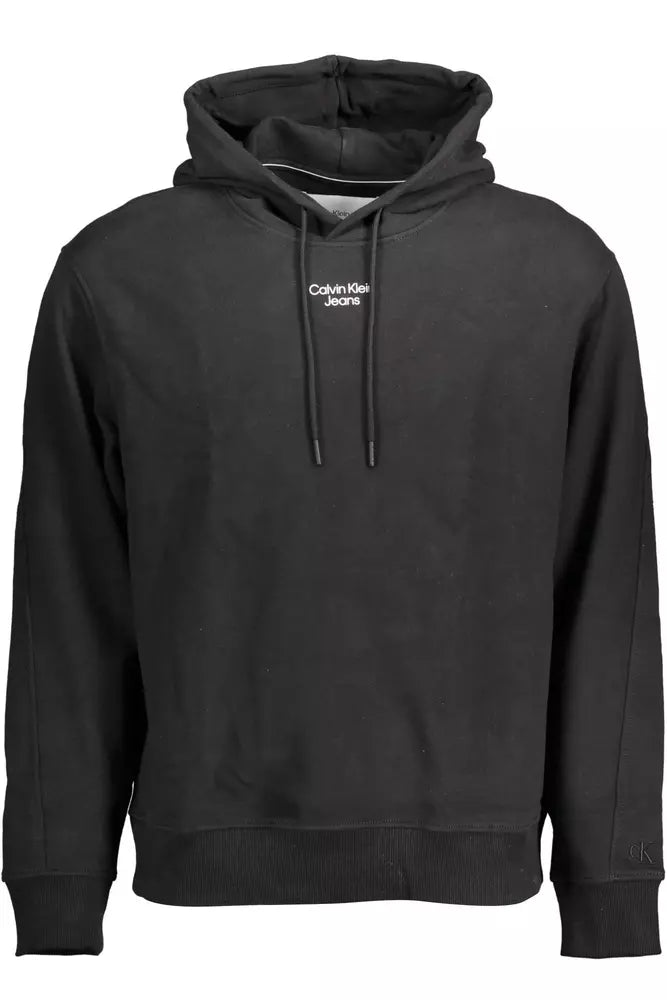 Calvin Klein Sleek Cotton Hooded Sweatshirt with Logo Print