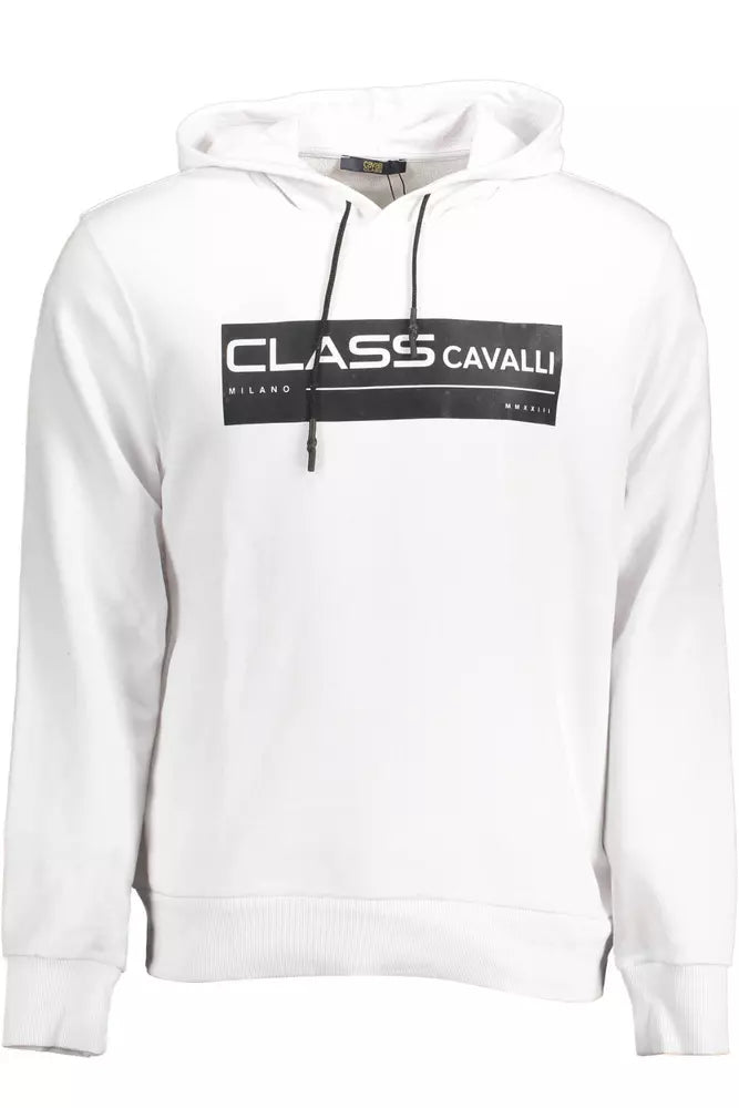 Sweat-shirt à capuche en coton blanc Classy Cavalli Class