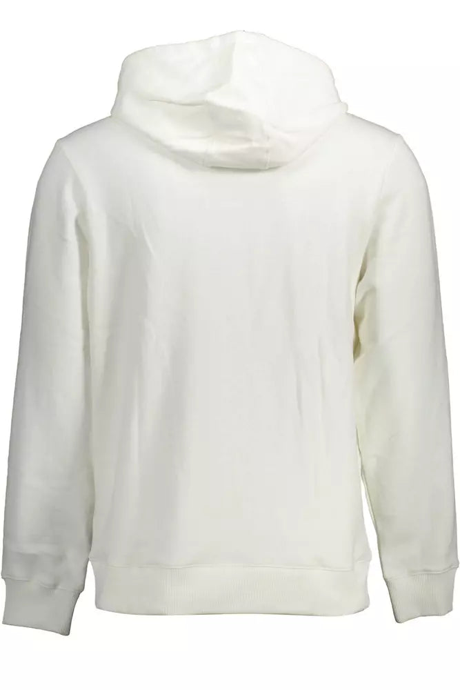 Sweat à capuche Guess Jeans Eco-Chic blanc avec imprimé emblématique