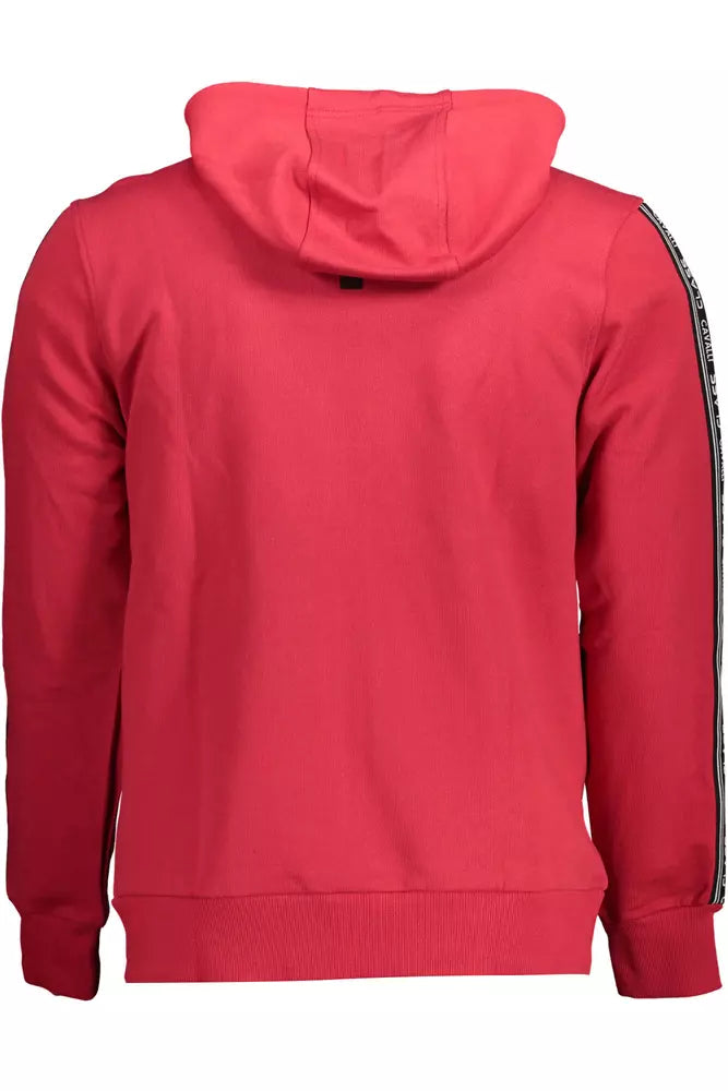 Cavalli Class Chic Pink Hooded Sweatshirt with Contrasting Details