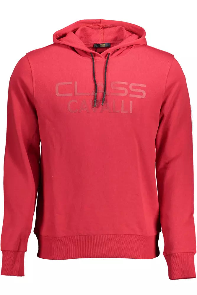 Sweat à capuche en coton rose Cavalli Class avec imprimé logo