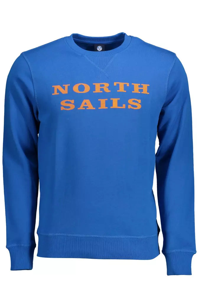 Sweat-shirt en coton bleu à col rond avec logo North Sails