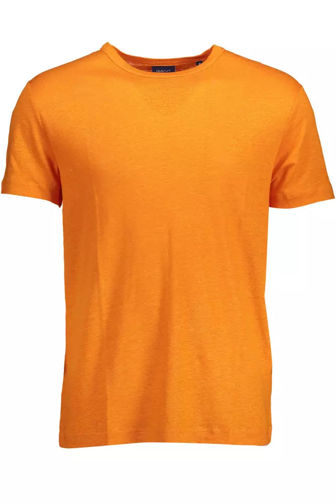 Camiseta de manga corta de lino naranja elegante de Gant