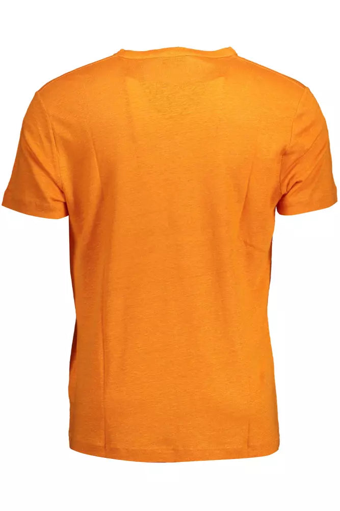 T-shirt à manches courtes en lin orange élégant de Gant