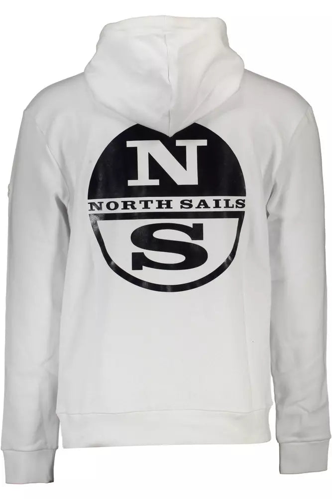 Sudadera con capucha blanca elegante y estampado del logotipo de North Sails