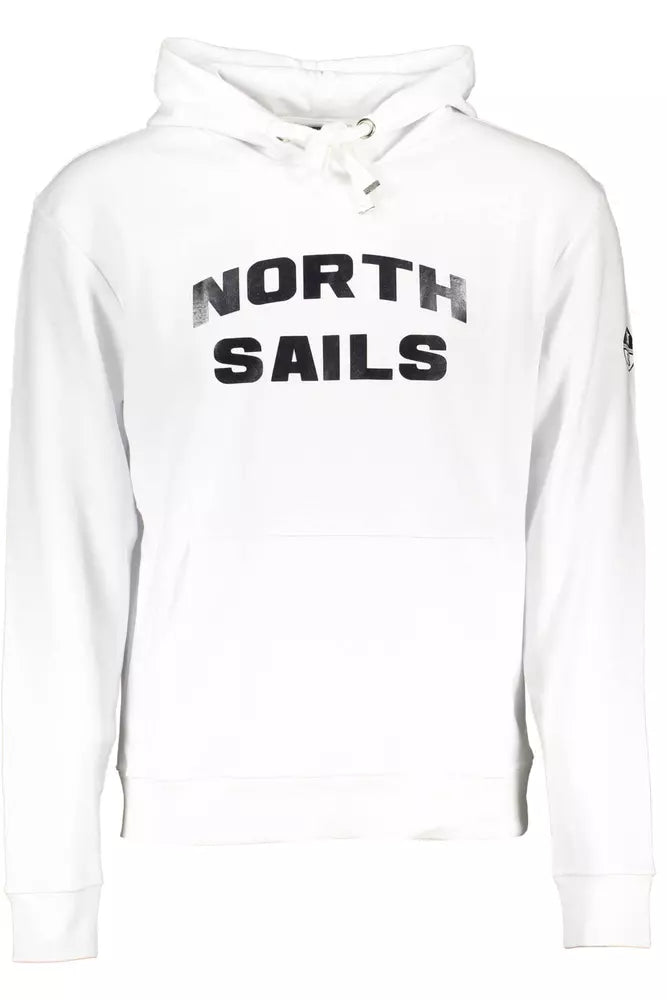 Sudadera con capucha blanca elegante y bolsillo central de North Sails