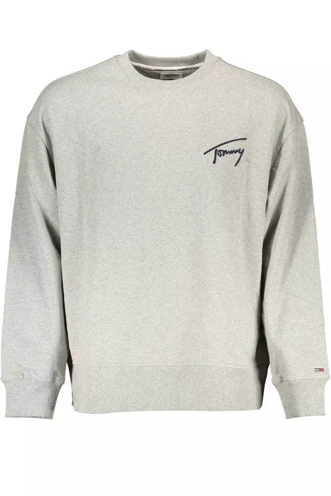 Tommy Hilfiger Chic Gray Crew Neck Embroidered Sweatshirt