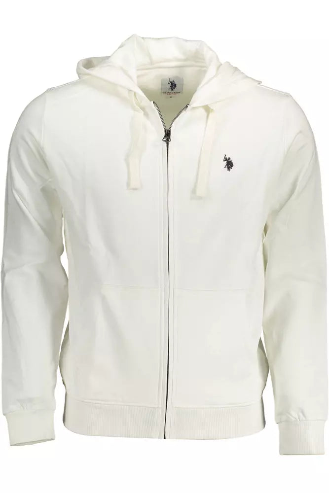 Sweat-shirt zippé à capuche blanc classique US POLO ASSN.