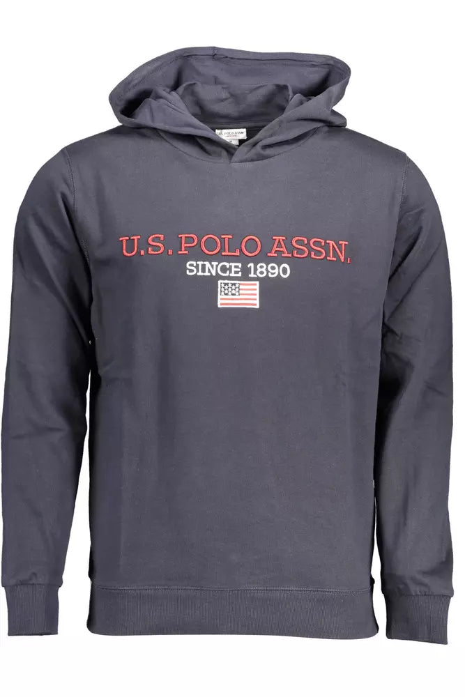 US POLO ASSN. Sudadera con capucha de algodón azul con detalle en contraste