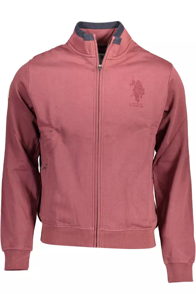 US POLO ASSN. Sudadera elegante de manga larga con cremallera en color morado