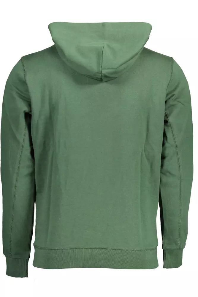 Sudadera con capucha de algodón verde con logotipo en contraste de US POLO ASSN