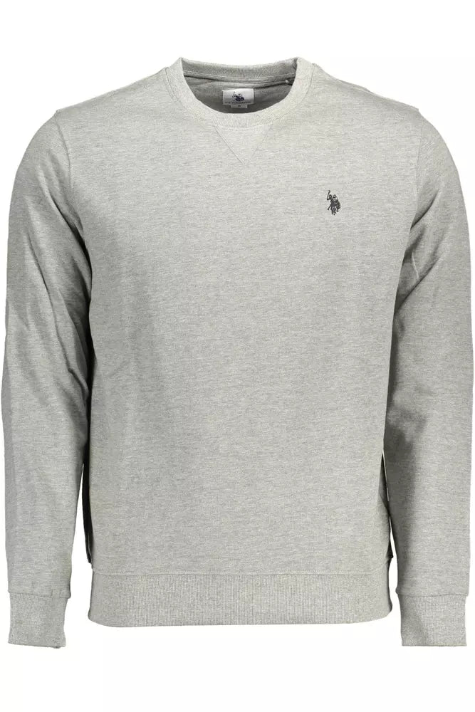 Pull ras du cou classique en coton gris US POLO ASSN.