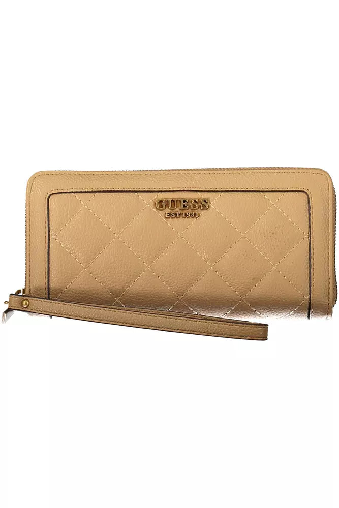 Cartera chic beige con detalles en contraste de Guess Jeans