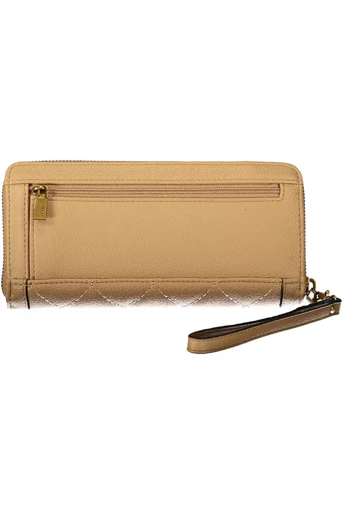 Cartera chic beige con detalles en contraste de Guess Jeans