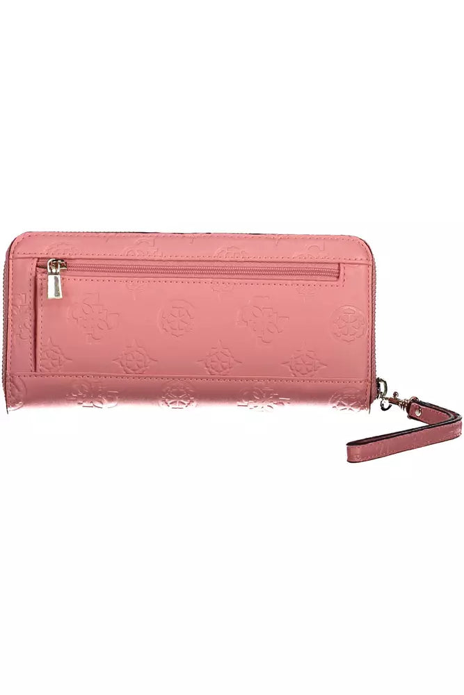 Portefeuille Guess Jeans Chic Rose avec Détails Contrastants