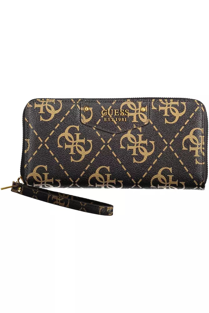 Cartera Guess Jeans Chic marrón con detalles en contraste