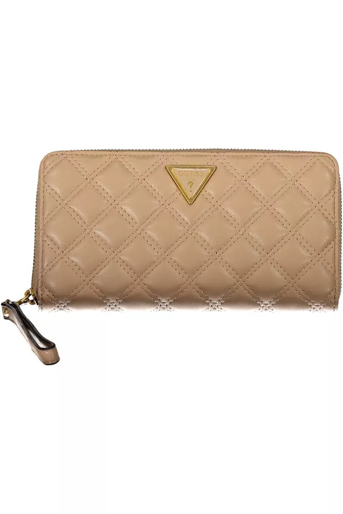 Cartera Chic Beige con Múltiples Compartimentos de Guess Jeans