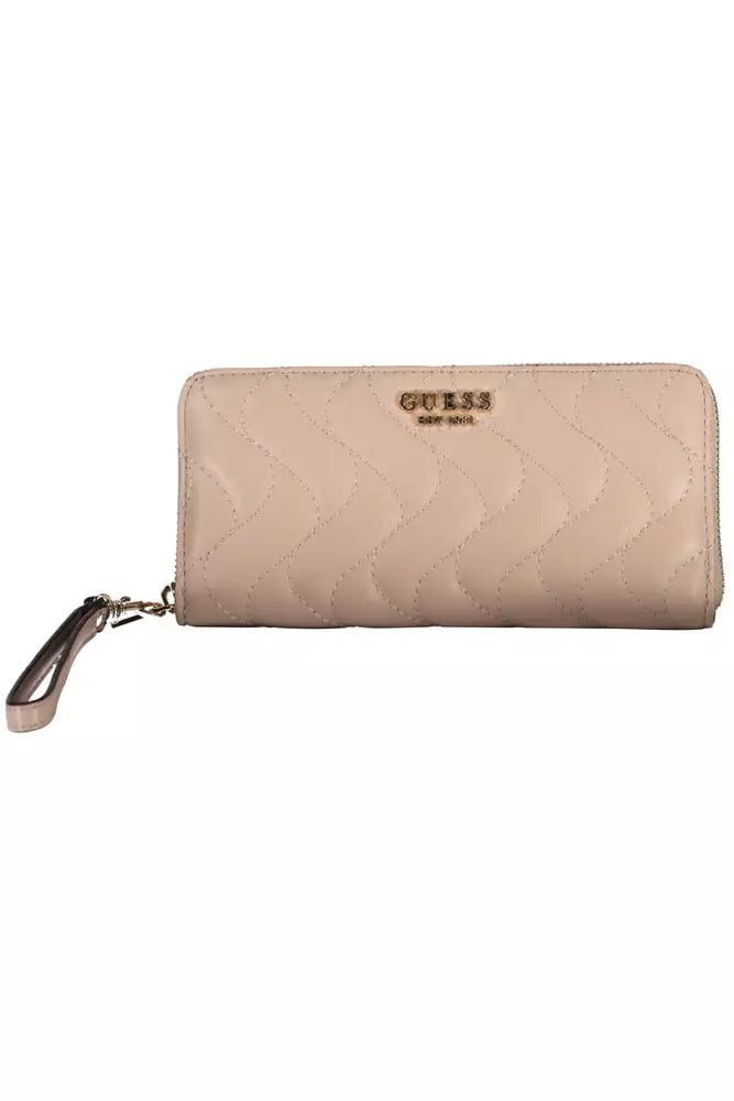 Cartera elegante rosa con amplios compartimentos de Guess Jeans