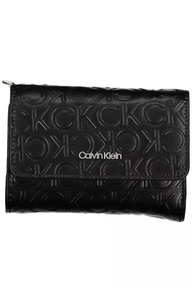 Portefeuille élégant en polyéthylène noir Calvin Klein avec bloqueur RFID