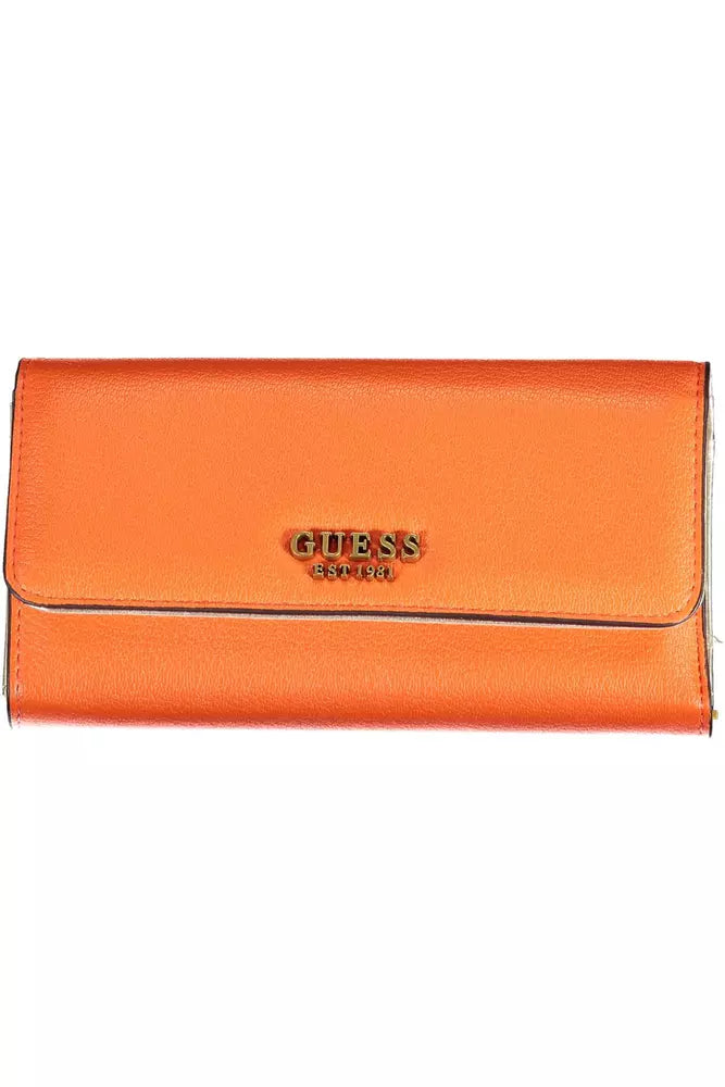 Cartera chic naranja con detalles en contraste de Guess Jeans