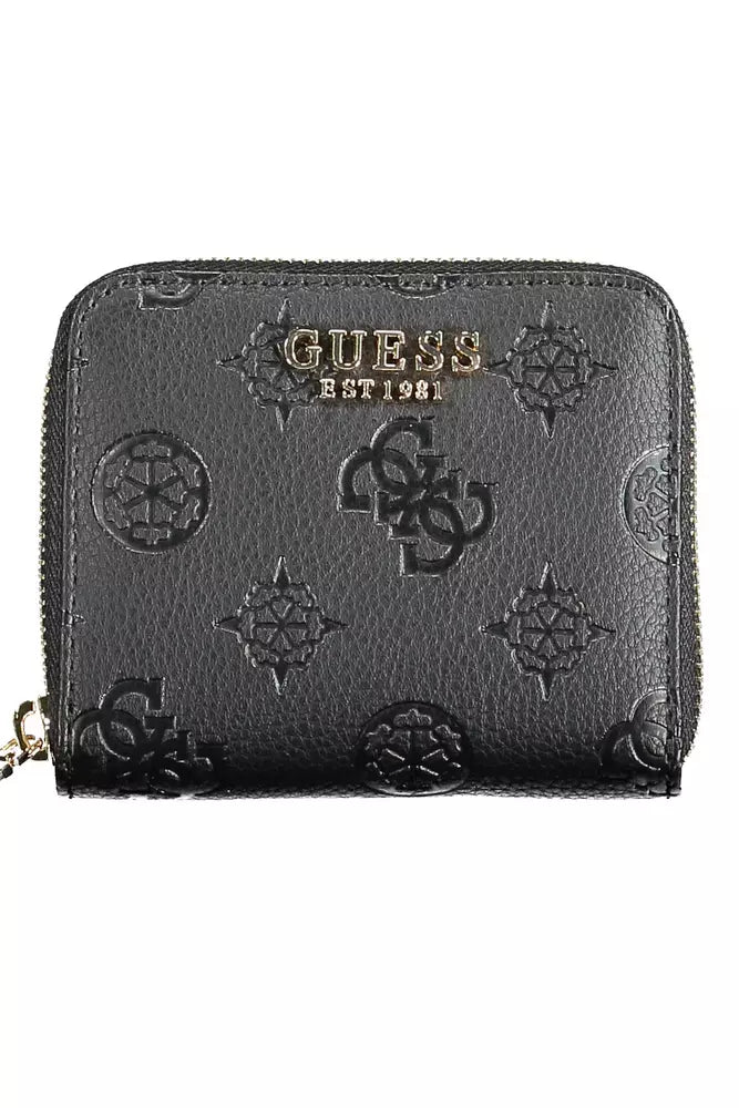 Cartera elegante negra con detalles en contraste de Guess Jeans