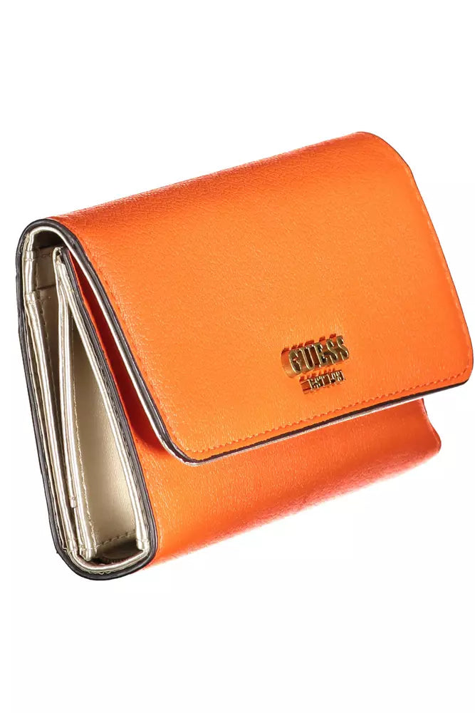 Cartera chic naranja con detalles en contraste de Guess Jeans