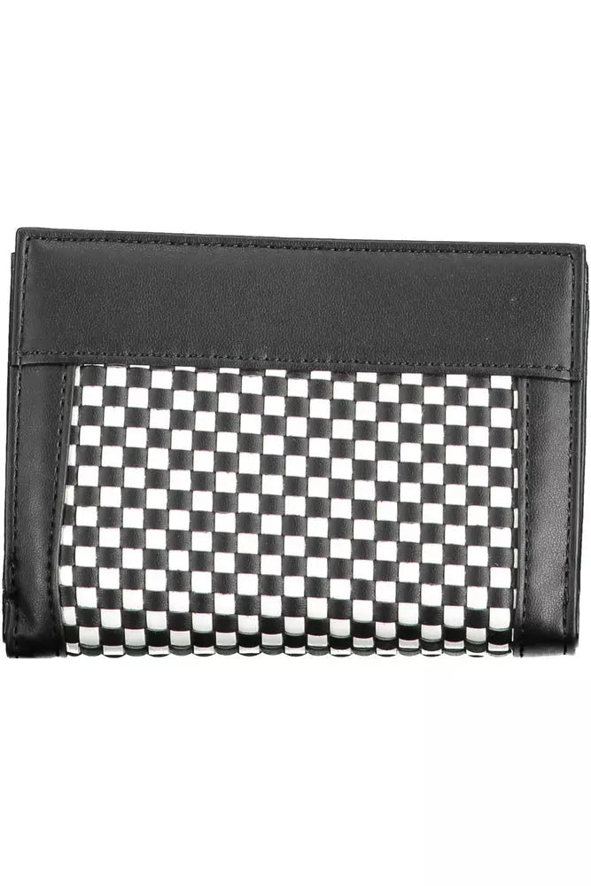 Cartera elegante de polietileno negra con detalles en contraste de Guess Jeans