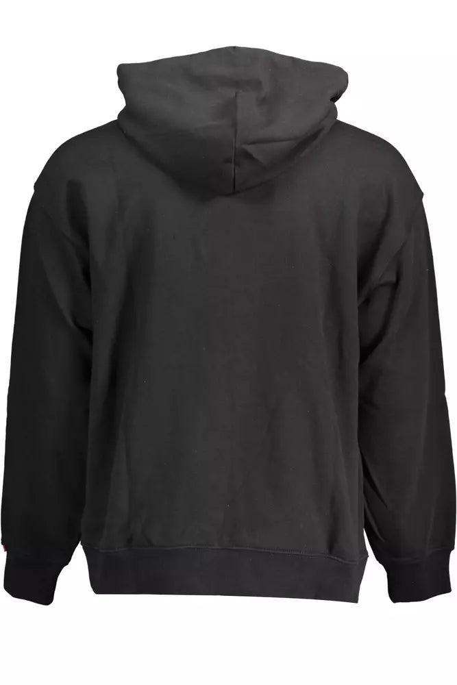 Sudadera con capucha Levi's Sleek de algodón negra con logotipo bordado