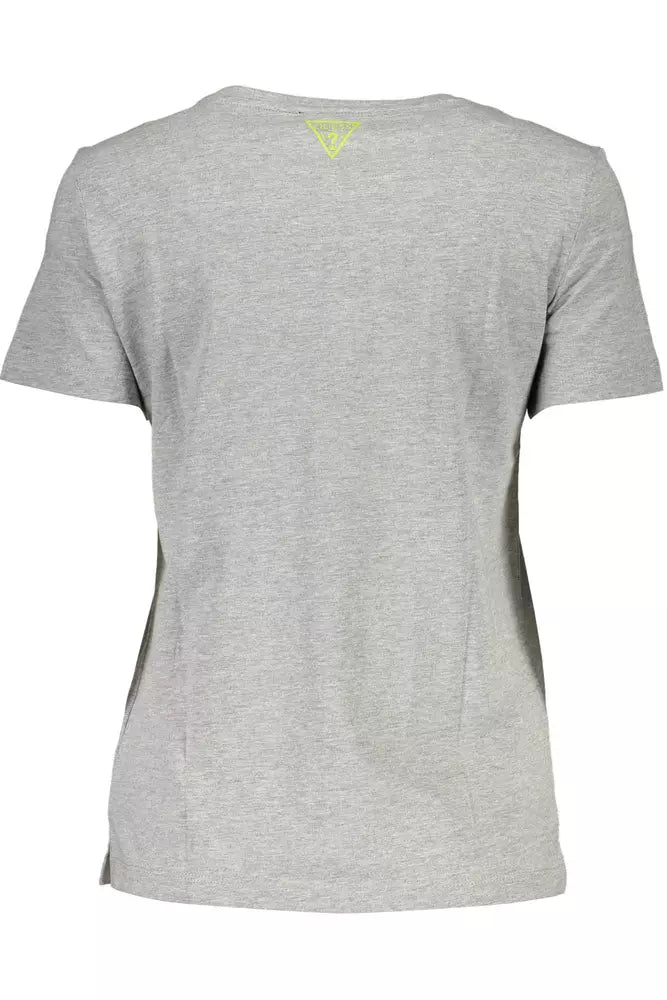 Camiseta con logo elegante en gris Guess Jeans y delicado bordado