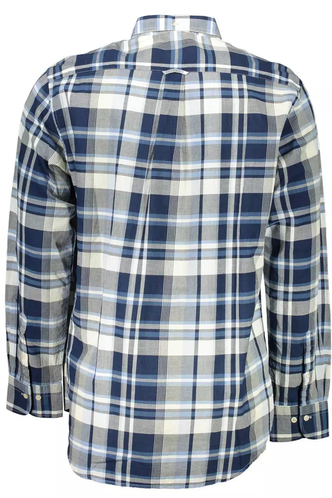 Chemise à manches longues en coton bleu élégant de Gant