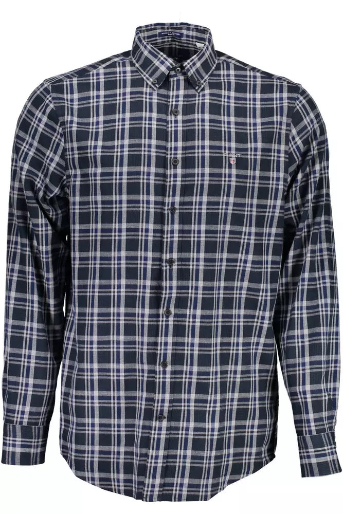 Camisa azul de manga larga y corte regular chic de Gant