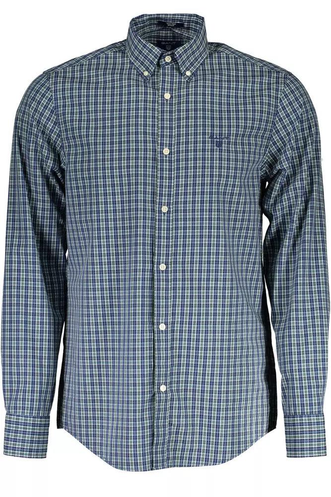 Camisa elegante de manga larga con botones en color verde de Gant