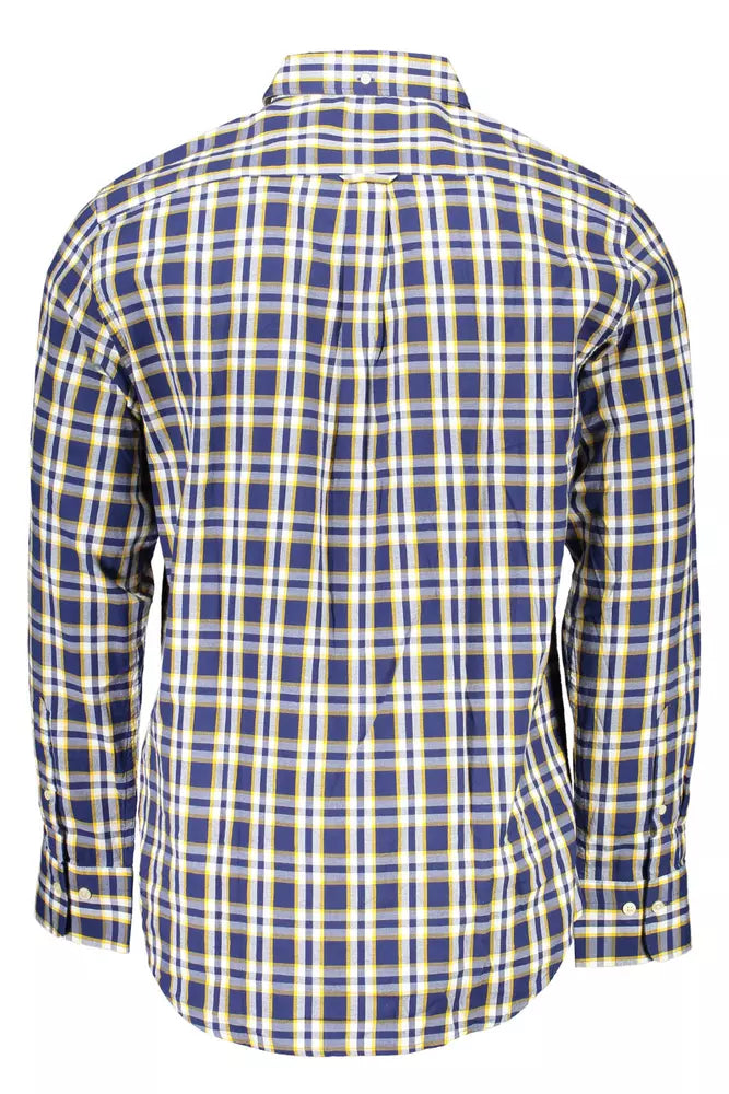 Chemise à manches longues en coton bleu raffiné Gant