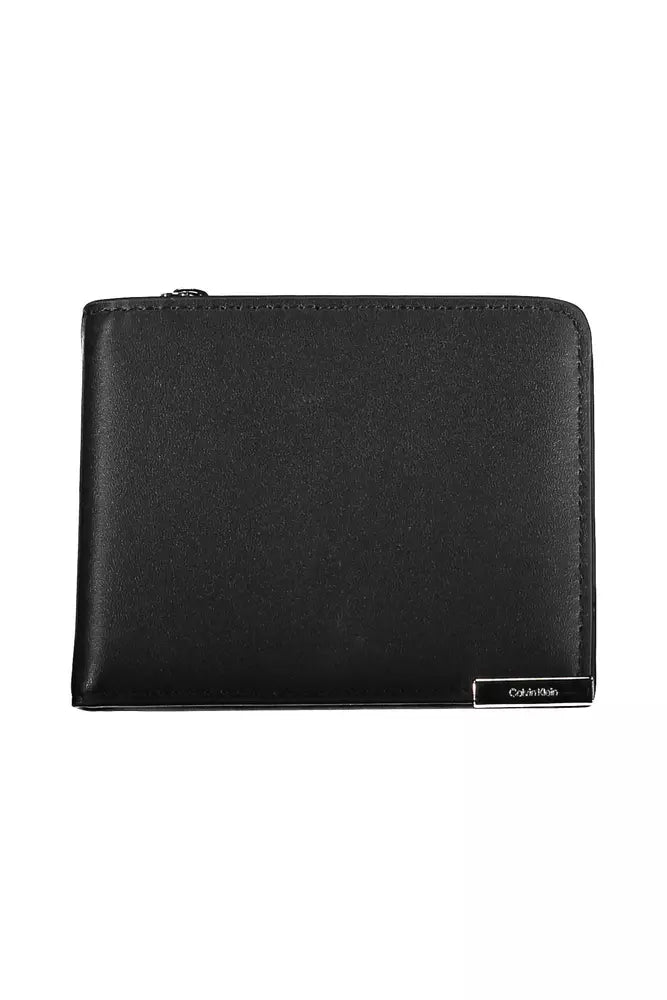 Calvin Klein Sleek Black RFID-Secure Wallet with Coin Purse