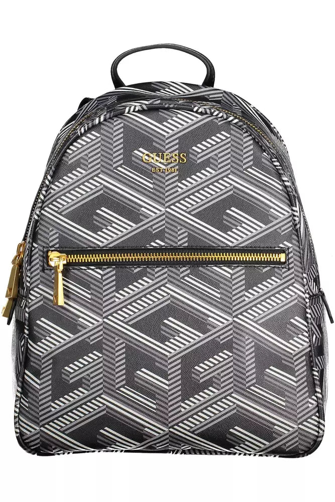 Mochila elegante de polietileno negra Guess Jeans