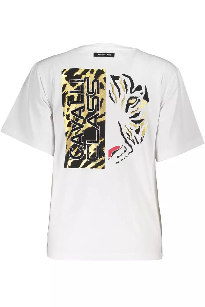 T-shirt col rond imprimé slim fit élégant de Cavalli Class