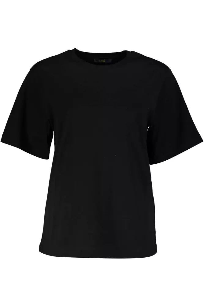 T-shirt en coton noir élégant Cavalli Class avec imprimé exclusif