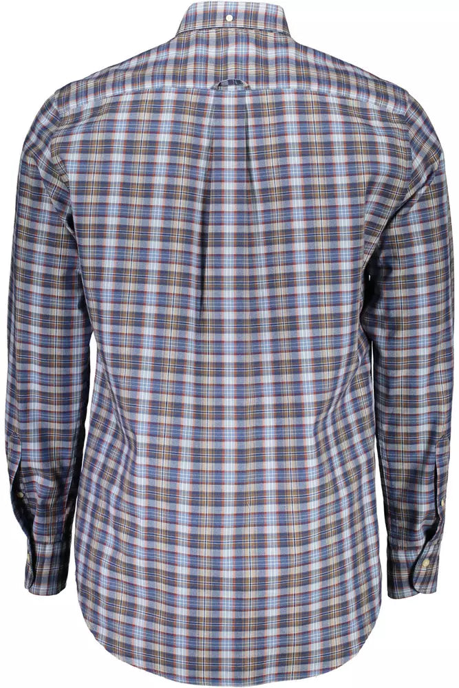 Chemise boutonnée en coton mélangé bleu élégant de Gant