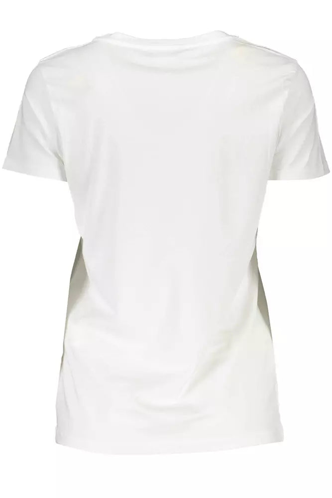 T-shirt blanc Scervino Street Chic avec détail de broderie contrasté