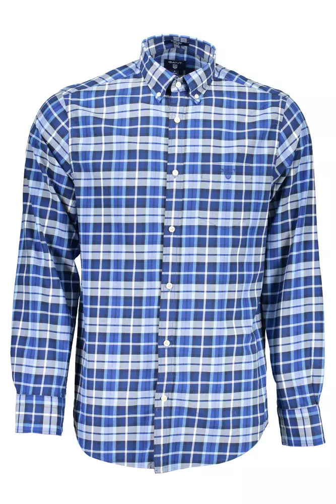 Chemise à manches longues en coton bleu classique Gant