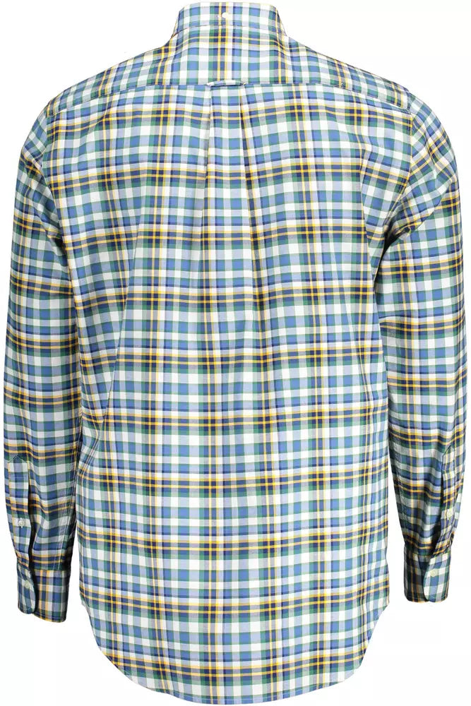 Chemise boutonnée en coton bleu élégant de Gant