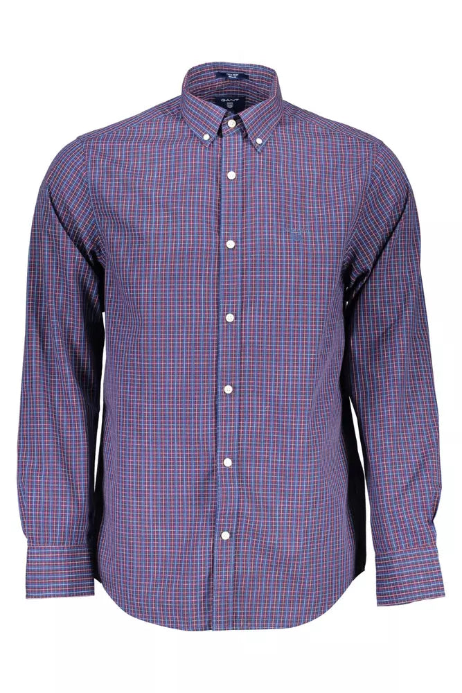 Camisa elegante de manga larga de corte regular en color azul de Gant