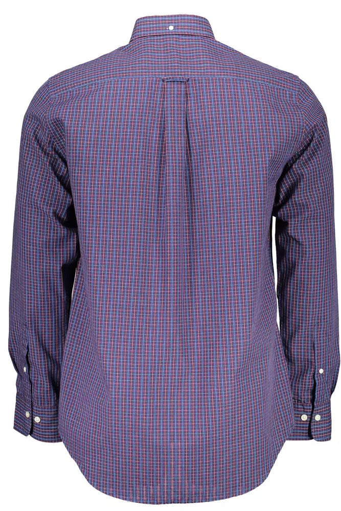 Camisa elegante de manga larga de corte regular en color azul de Gant