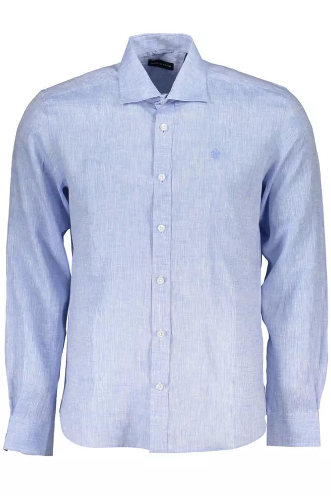 Camisa elegante de lino azul claro de North Sails